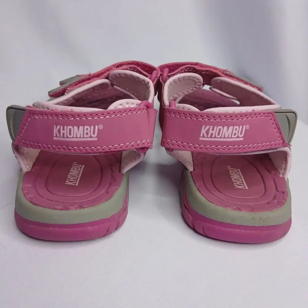 Khombu Water River Sandals Lilly Shoes Adjustable Pink Gray Kids Girls sz 3